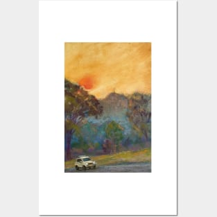 Bushfire sunset Posters and Art